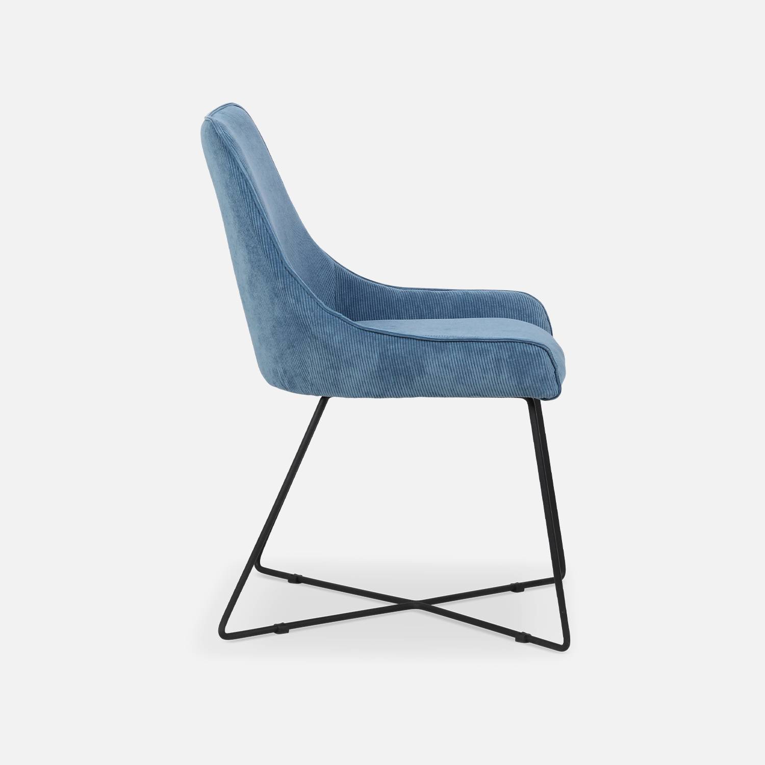 Set aus 2 Stühlen - Astrid - aus blauem Samt, 56,5 x 62 x 82,5cm Photo6