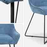 Lot de 2 chaises - Astrid - en velours côtelé bleu, 56,5 x 62 x 82,5cm Photo8
