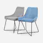 Lot de 2 chaises - Astrid - en velours côtelé bleu, 56,5 x 62 x 82,5cm Photo9