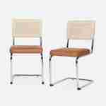 2 chaises cantilever - Maja - tissu marron et résine, 46 x 54,5 x 84,5cm   Photo4