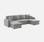Canapé panoramique convertible en tissu gris clair  | sweeek