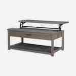 UItklapbare salontafel met vergrijsd houteffect, 110x59x46.5cm, 1opbergvak Photo3