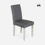 4er Set Stühle mit Stoffbezug Dunkelgrau, Holzbeine mit Ceruse Finish Photo6
