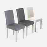 4er Set Stühle mit Stoffbezug Dunkelgrau, Holzbeine mit Ceruse Finish Photo5