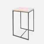 Set di tavoli alti quadrati - Loft - con 2 sgabelli da bar, decoro in acciaio e legno, da incasso, design Photo4