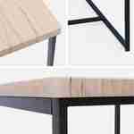 Set table haute carré - Loft - avec 2 tabourets de bar, acier et décor bois, encastrable, design Photo6