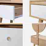 Schminktisch mit einer Schublade und einem Spiegel - Louisa - verstellbar, Holz-Weiß-Dekor  Photo6