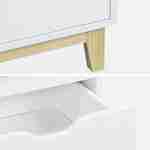 Lot 2 de tables de chevet blanches avec pieds en bois de sapin - Floki - 40 x 39 x 52cm - 1 tiroir et 1 niche  Photo7