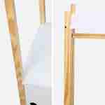 Appendiabiti per bambini - TOBIAS - due ante scorrevoli, legno massello in pino naturale bianco, 80X40X136,5CM Photo5