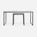  Tables basses en métal et décor bois encastrables - Loft -  tables gigognes, 100x48x48cm & 40x40x40cm Photo3