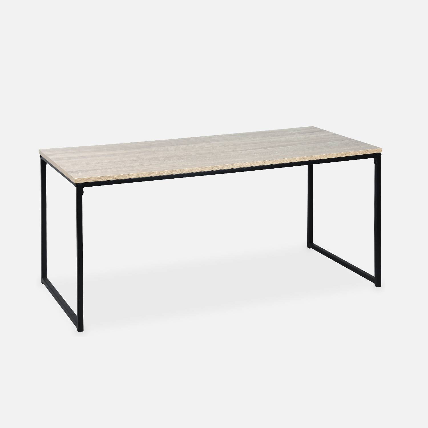  Tavolini da caffè in metallo e legno - Loft - Tavoli nidificanti, 100x48x48cm e 40x40x40cm Photo5