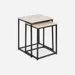  Tavolini da caffè in metallo e legno - Loft - Tavolini da salotto, 40x40x50cm e 35x35x45cm Photo1