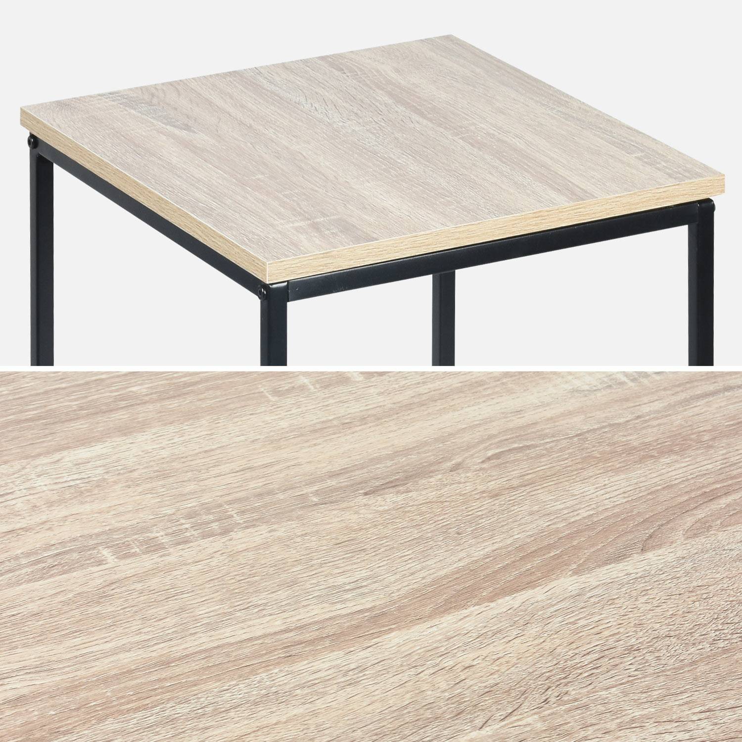  Tavolini da caffè in metallo e legno - Loft - Tavolini da salotto, 40x40x50cm e 35x35x45cm Photo7