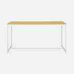 Table à manger rectangulaire métal blanc mat et décor bois - Loft - 4 places, 150cm  Photo4