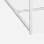 Table à manger rectangulaire métal blanc mat et décor bois - Loft - 4 places, 150cm  Photo5