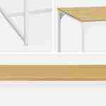 Table à manger rectangulaire métal blanc mat et décor bois - Loft - 4 places, 150cm  Photo6