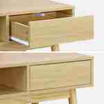 Console décor bois - Mika - 2 tiroirs, 1 casier de rangement, pieds scandinaves, L 120 x l 48 x H 75cm  Photo4