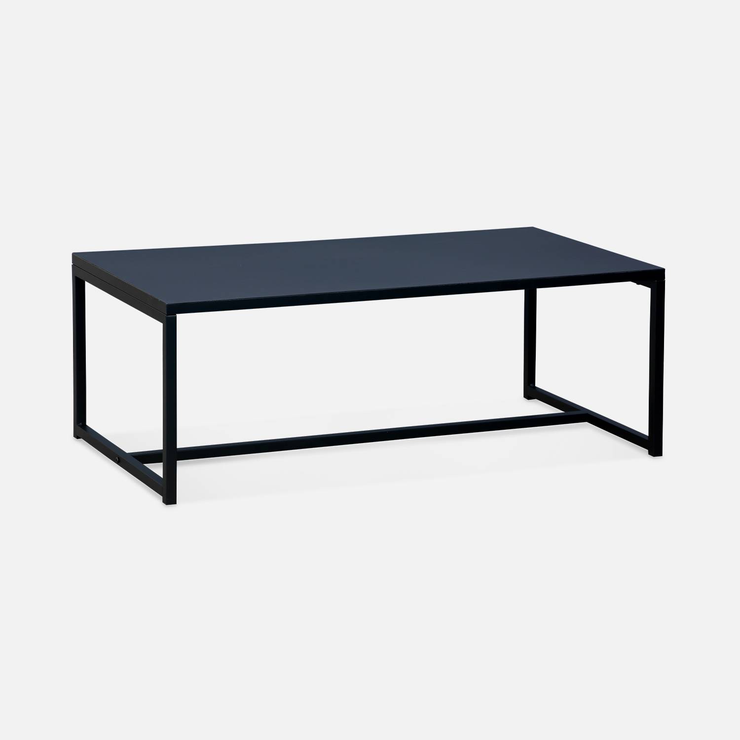 Table basse métal noir 100x50x36cm - Industrielle - pieds en métal, design  Photo3