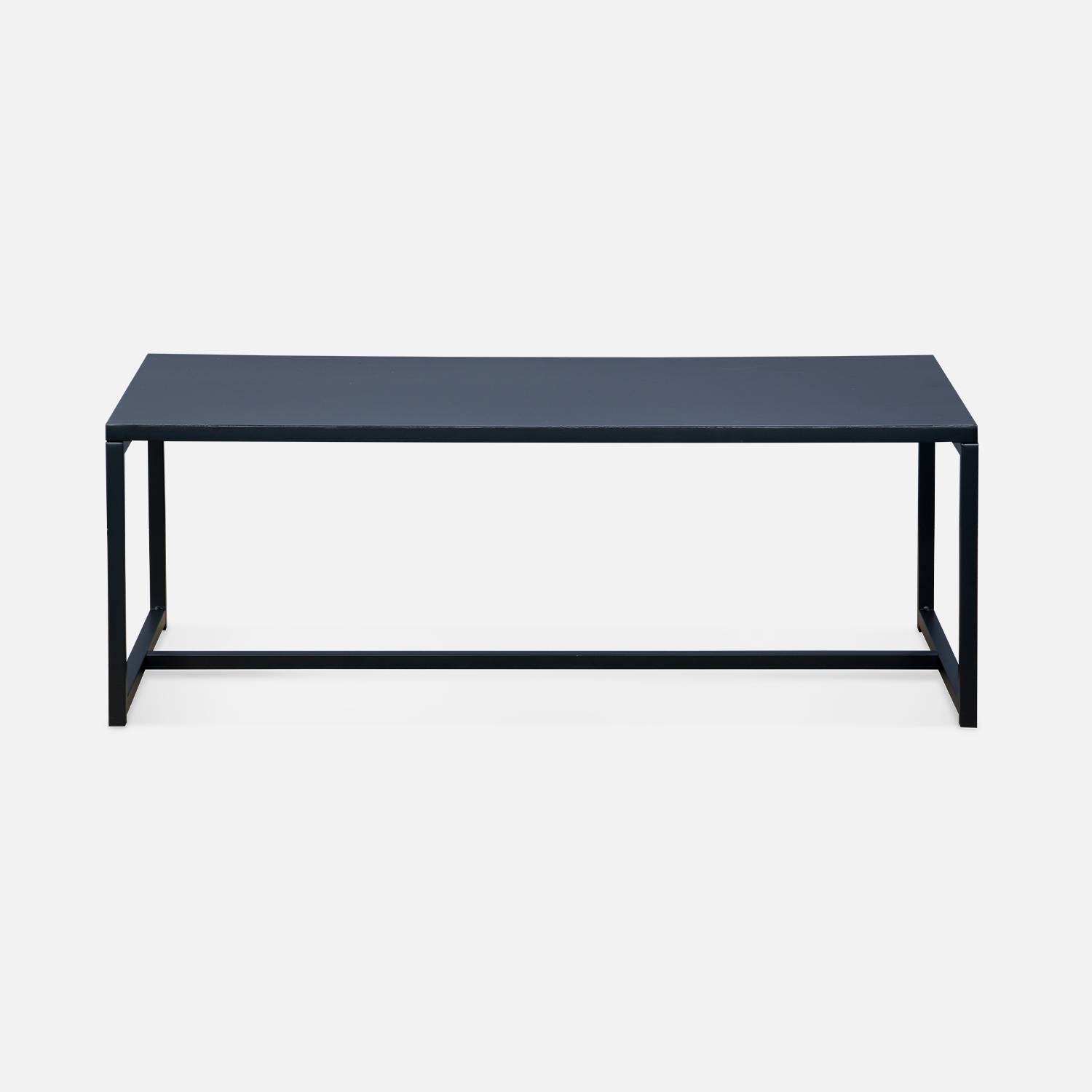 Table basse métal noir 100x50x36cm - Industrielle - pieds en métal, design  Photo4