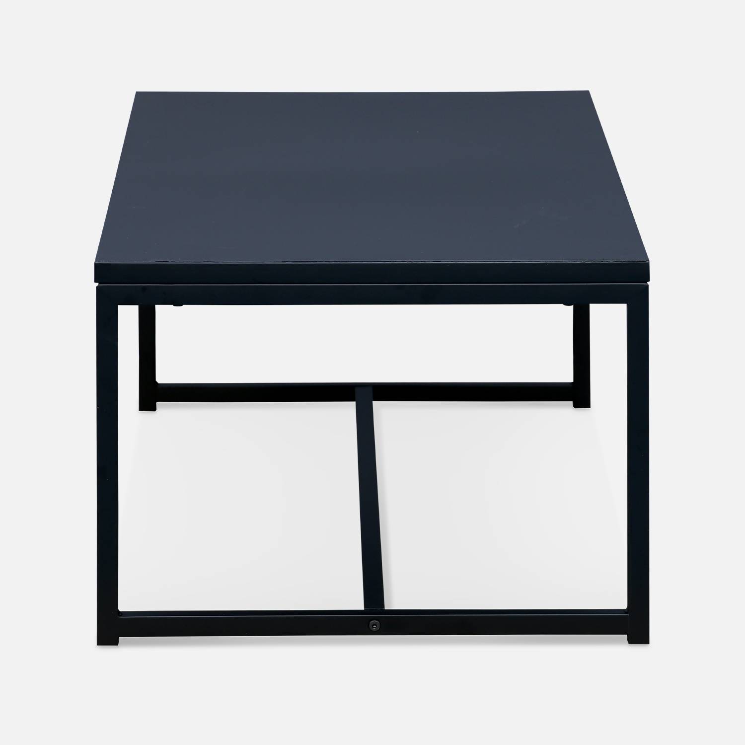 Tavolino in metallo nero 100x50x36cm - Industriale - gambe in metallo, design Photo5