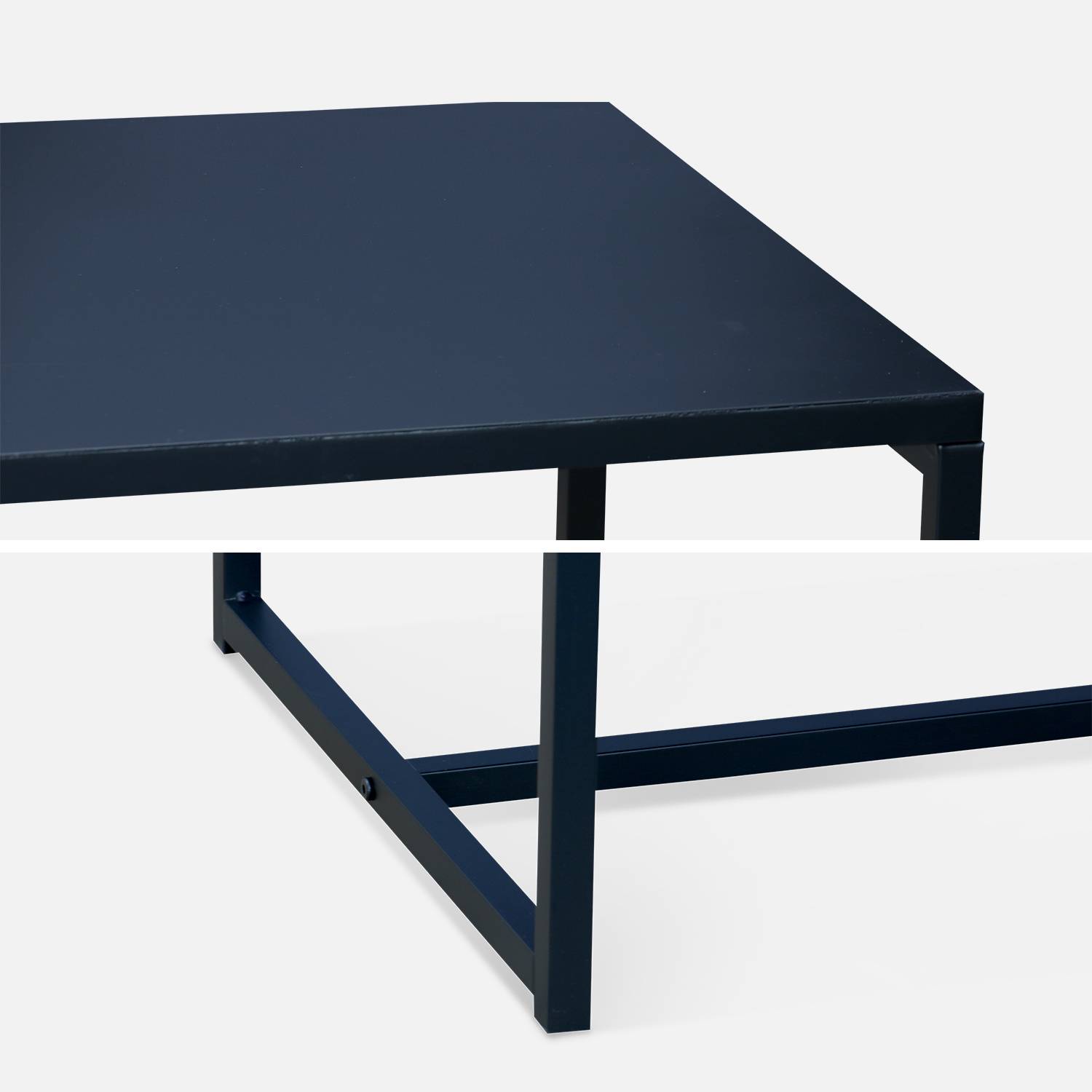 Table basse métal noir 100x50x36cm - Industrielle - pieds en métal, design  Photo6
