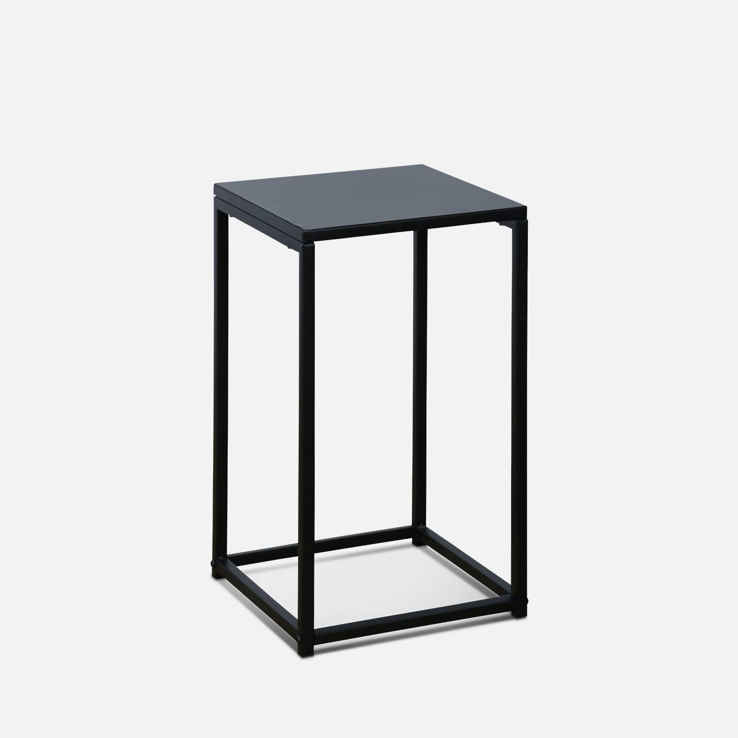Set di 2 tavolini neri - Industrial - estremità del divano 34x34x74cm / 30x30x54cm Photo5