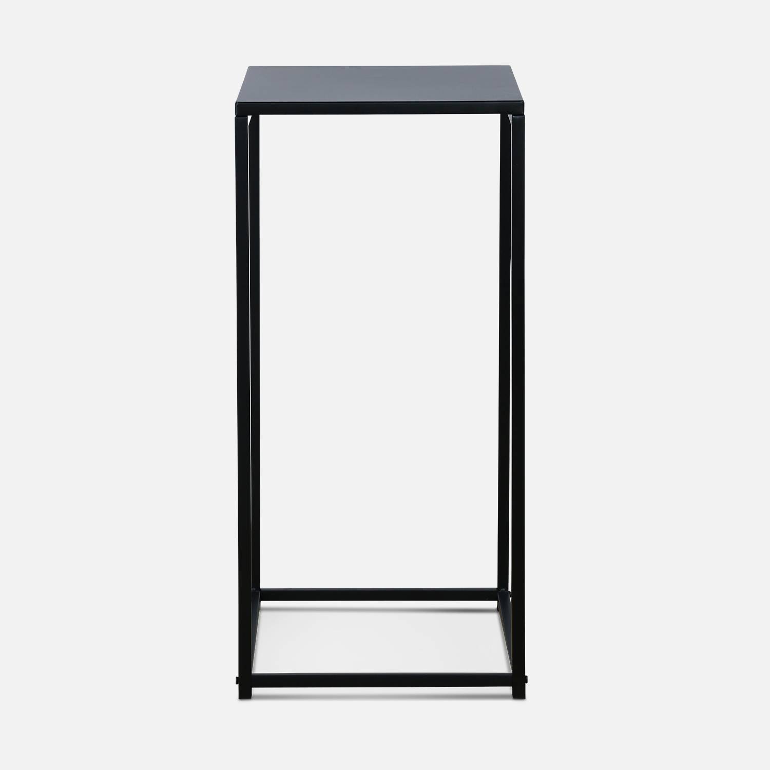 Lot de 2 tables d'appoint gigognes noires - Industrielle - bouts de canapé 34x34x74cm / 30x30x54cm Photo6 Lot de 2 tables d'appoint gigognes noires - Industrielle - bouts de canapé 34x34x74cm / 30x30x54cm Photo6