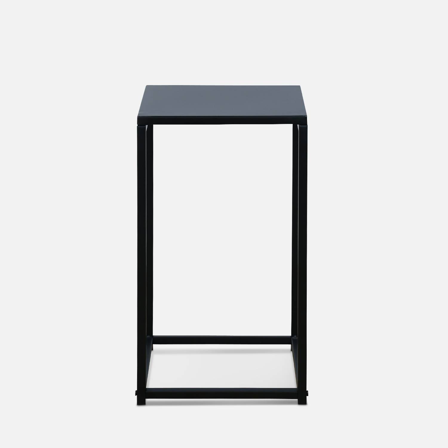 Set di 2 tavolini neri - Industrial - estremità del divano 34x34x74cm / 30x30x54cm Photo7