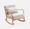 Rocking chair design tissu beige et bois - Lorens Rocking