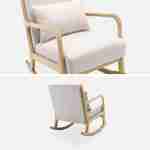Sedia a dondolo di design in legno e tessuto, 1 posto, sedia a dondolo scandinava, beige Photo6