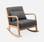 Sedia a dondolo di design in tessuto grigio scuro e legno - Lorens Rocking | sweeek