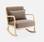 Cadeira de balanço de design com tecido marrom e madeira - Lorens Rocking | sweeek