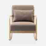 Design schommelstoel van hout en stof, 1 plaats, Scandinavische look, bruin Photo4