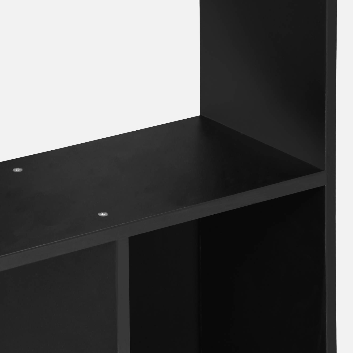 Asymmetrische design boekenkast, 5 planken, 10 opbergvakken, 83x23x173cm Photo4