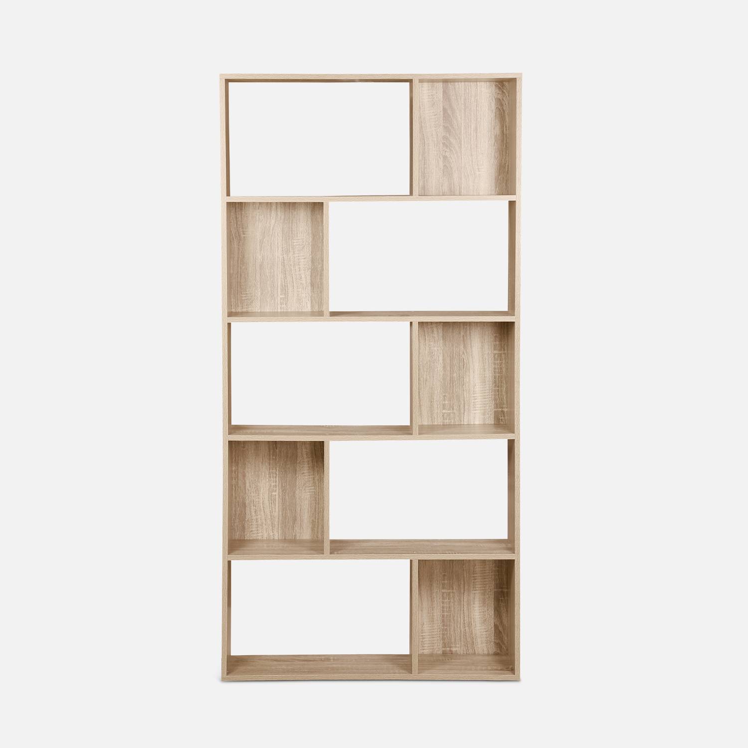 Libreria di design asimmetrica – Pieter – 5 ripiani, 10 vani portaoggetti, 83x23x173cm Photo4