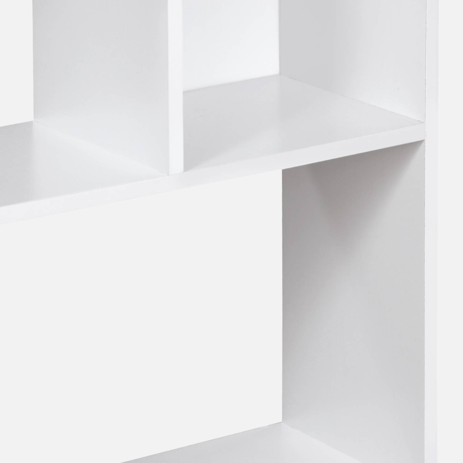 Asymmetrische design boekenkast, 5 planken, 10 opbergvakken, 83x23x173cm Photo5