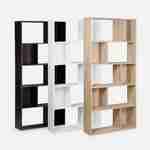 Asymmetrische design boekenkast, 5 planken, 10 opbergvakken, 83x23x173cm Photo6