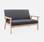 Sofabank aus Holz und Stoff Dunkelgrau  | sweeek