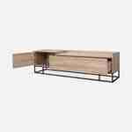 Meuble TV en décor bois et métal 160x39x45cm - Magnus - 1 tiroir, 2 espaces de rangement  Photo5