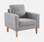 Lichtgrijs stoffen zetel - Bjorn - 1-zits sofa met houten poten, Scandinavische stijl | sweeek