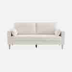 Sofá com caracóis brancos - Bjorn - sofá reto de 3 lugares com pernas de madeira, estilo escandinavo Photo6