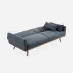 Sofá-cama de design em tecido - Oskar - 2 - 3 lugares de linhas rectas escandinavas com pernas de madeira Photo6