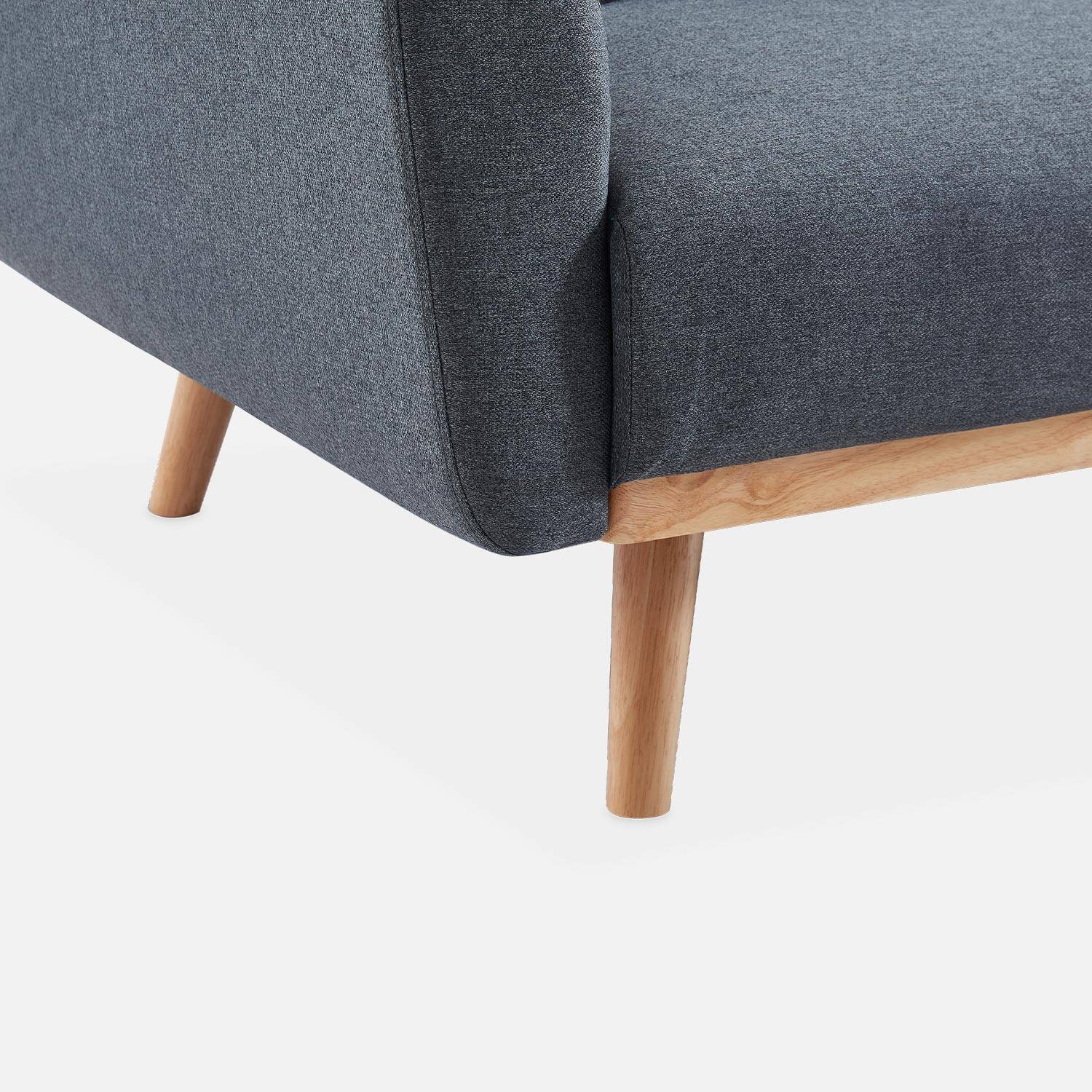 Sofá-cama de design em tecido - Oskar - 2 - 3 lugares de linhas rectas escandinavas com pernas de madeira Photo8