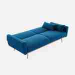 Sofá cama de diseño en terciopelo - Oskar - 2 - 3 plazas escandinavo recto con finas patas de oro rosa Photo5