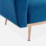 Sofá-cama de design em veludo - Oskar - 2 - 3 lugares escandinavos rectos com pernas finas em ouro rosa Photo6