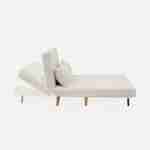 Sofá-cama  escandinavo de 2 lugares, pernas de madeira escura, assento inclinado, encosto reclinável Photo5