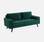 Sofá de 3 lugares em veludo verde inglês, sofá escandinavo reto, pernas de madeira | sweeek