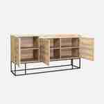 Buffet en décor bois et métal 160 x 39.5 x 80 cm - Magnus - 3 étagères, 6 espaces de rangement Photo11