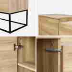 Buffet en décor bois et métal 160x39.5x80cm - Magnus - 3 étagères, 6 espaces de rangement Photo10