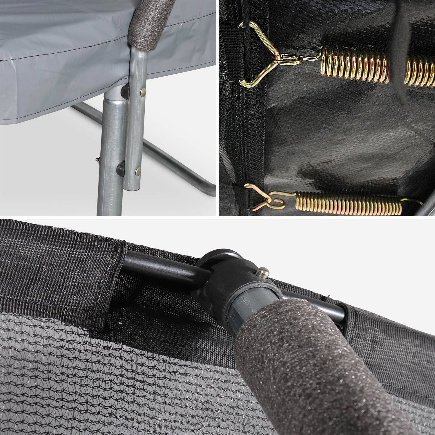 Tappeto rotondo Ø 305cm grigio con rete di protezione interna - Mars Inner – Nuovo modello - con accessori Photo5